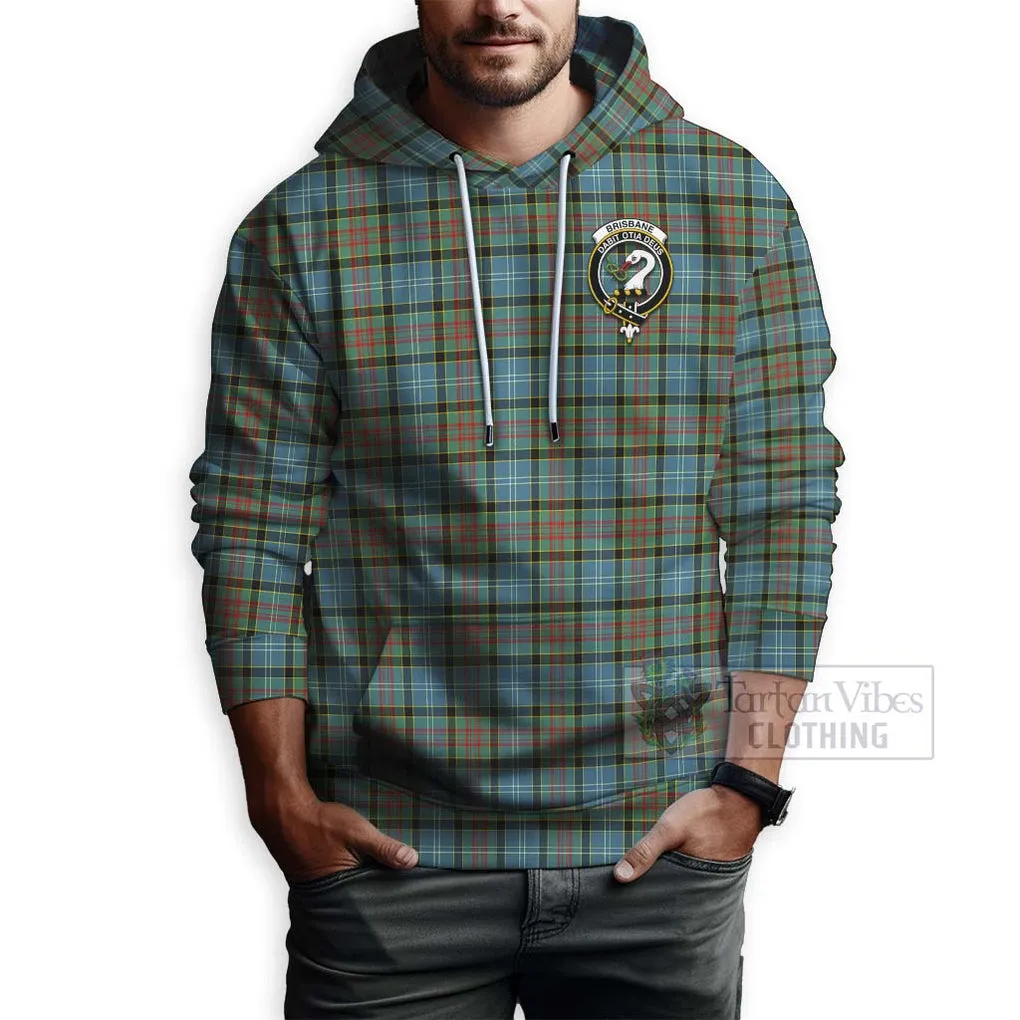 Brisbane Tartan Hoodie with Family Crest Celtic Skull Style