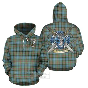 Brisbane Tartan Hoodie with Family Crest Celtic Skull Style