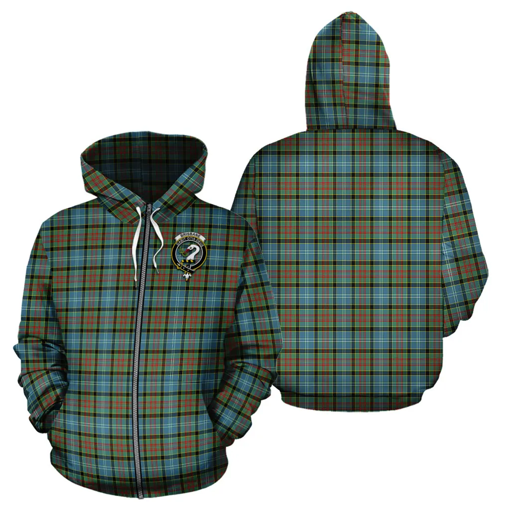 Brisbane Tartan Hoodie with Family Crest