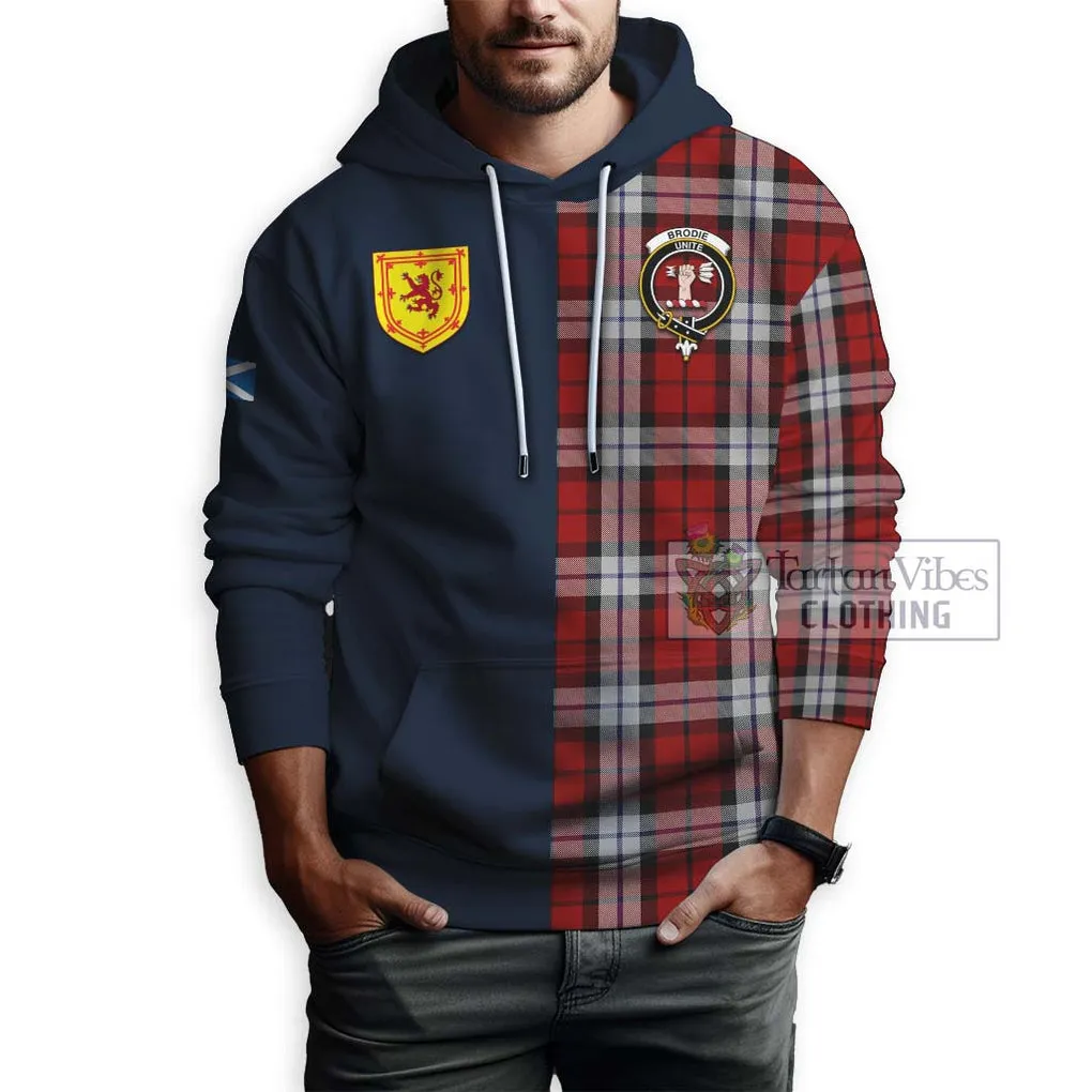 Brodie Dress Tartan Hoodie Alba with Scottish Lion Royal Arm Half Style