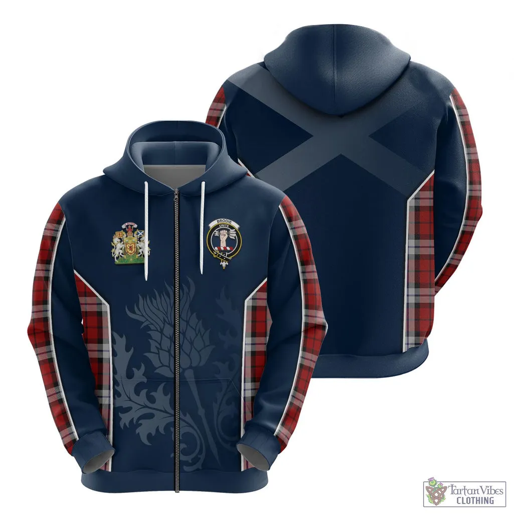 Brodie Dress Tartan Hoodie with Family Crest and Scottish Thistle Vibes Sport Style