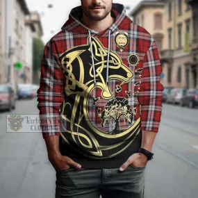 Brodie Dress Tartan Hoodie with Family Crest Celtic Wolf Style