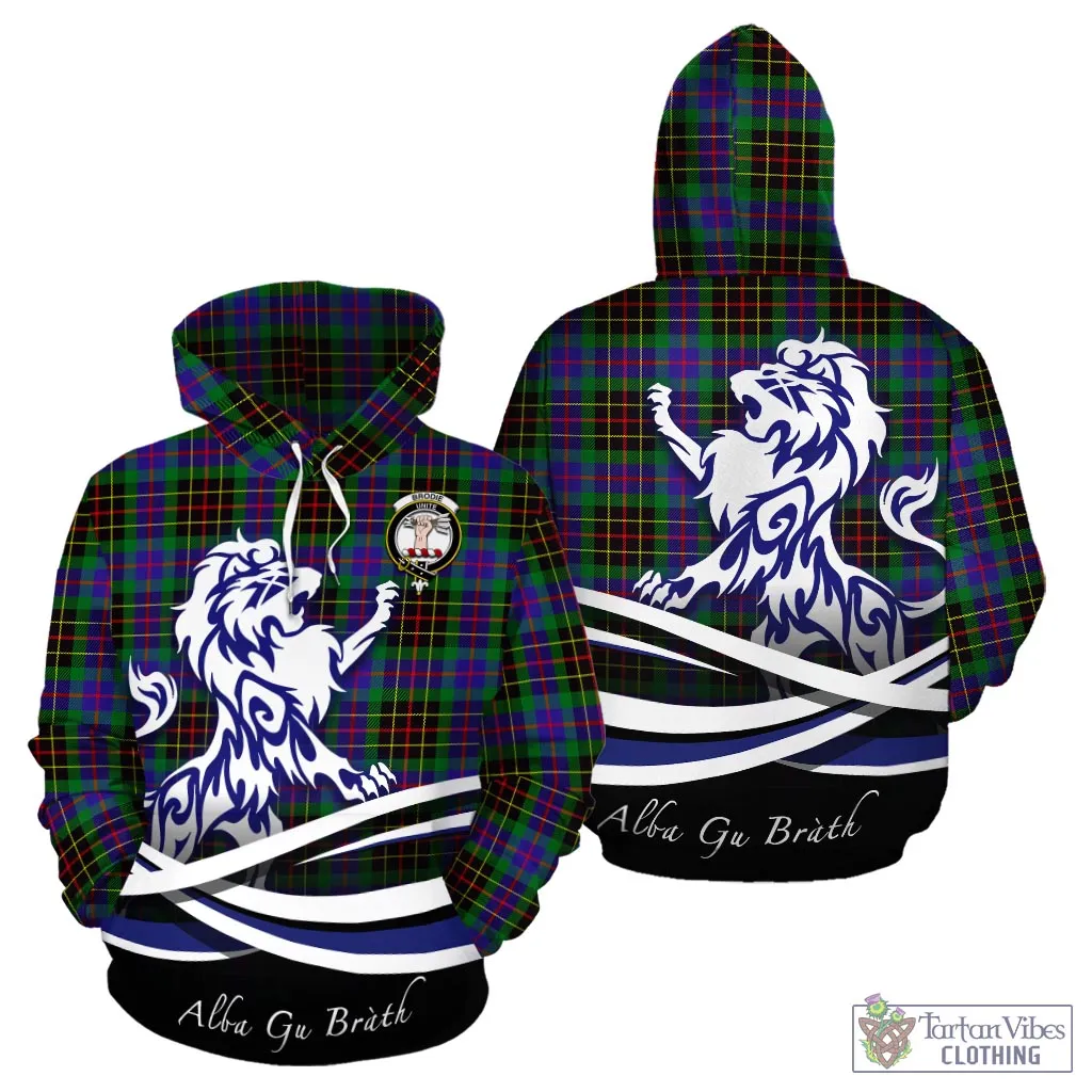 Brodie Hunting Modern Tartan Hoodie with Alba Gu Brath Regal Lion Emblem