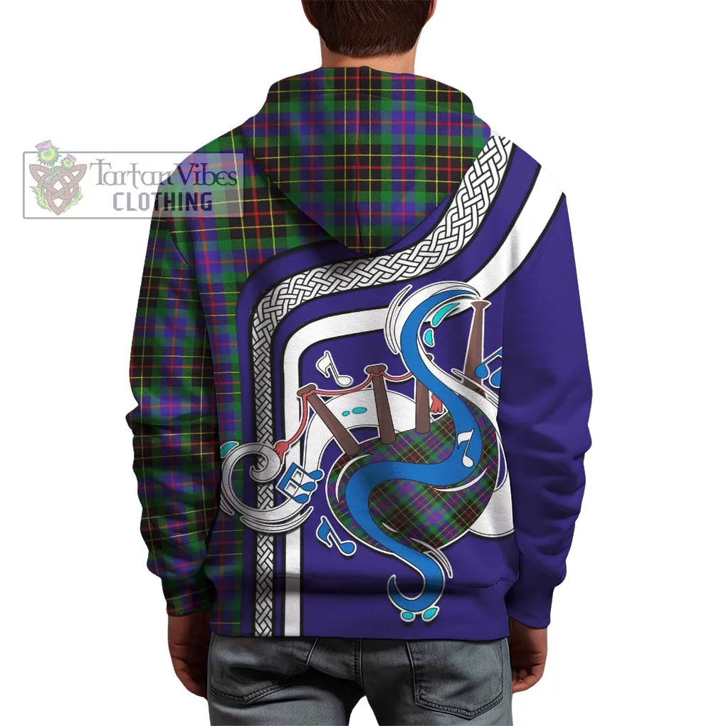 Brodie Hunting Modern Tartan Hoodie with Epic Bagpipe Style