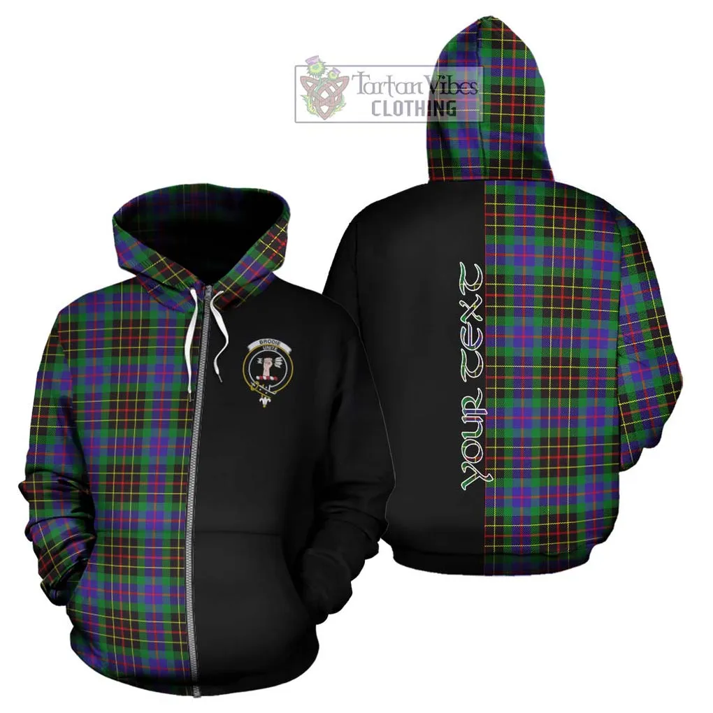 Brodie Hunting Modern Tartan Hoodie with Family Crest and Half Of Me Style