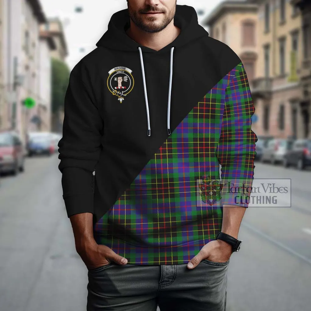 Brodie Hunting Modern Tartan Hoodie with Family Crest and Military Logo Style