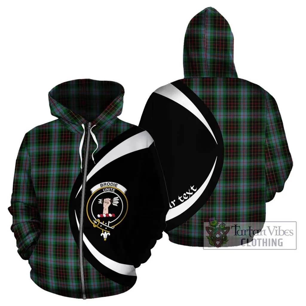 Brodie Hunting Tartan Hoodie with Family Crest Circle Style