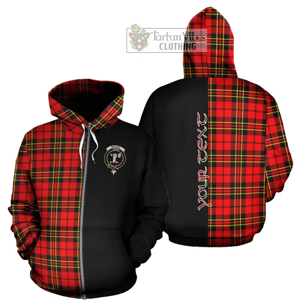 Brodie Modern Tartan Hoodie with Family Crest and Half Of Me Style