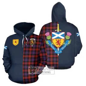 Broun Modern Tartan Hoodie Alba with Scottish Lion Royal Arm Half Style