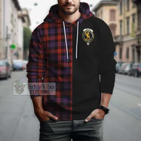 Broun Modern Tartan Hoodie with Family Crest and Half Of Me Style