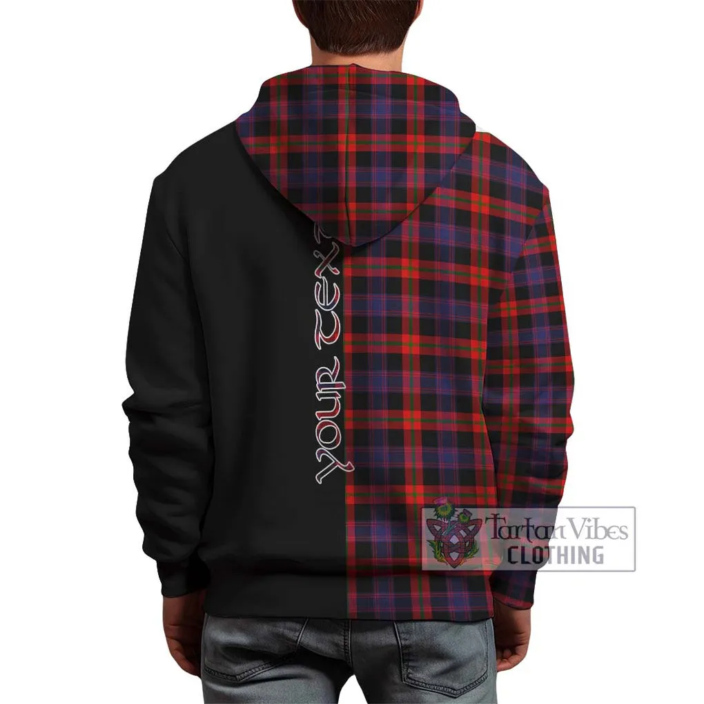 Broun Modern Tartan Hoodie with Family Crest and Half Of Me Style