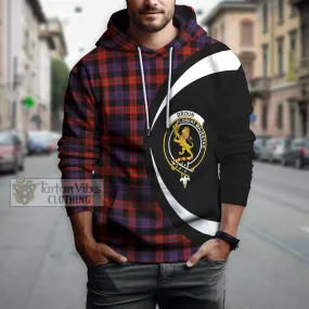 Broun Modern Tartan Hoodie with Family Crest Circle Style