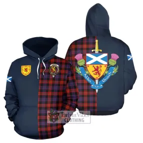 Brown (Broun) Tartan Hoodie Alba with Scottish Lion Royal Arm Half Style