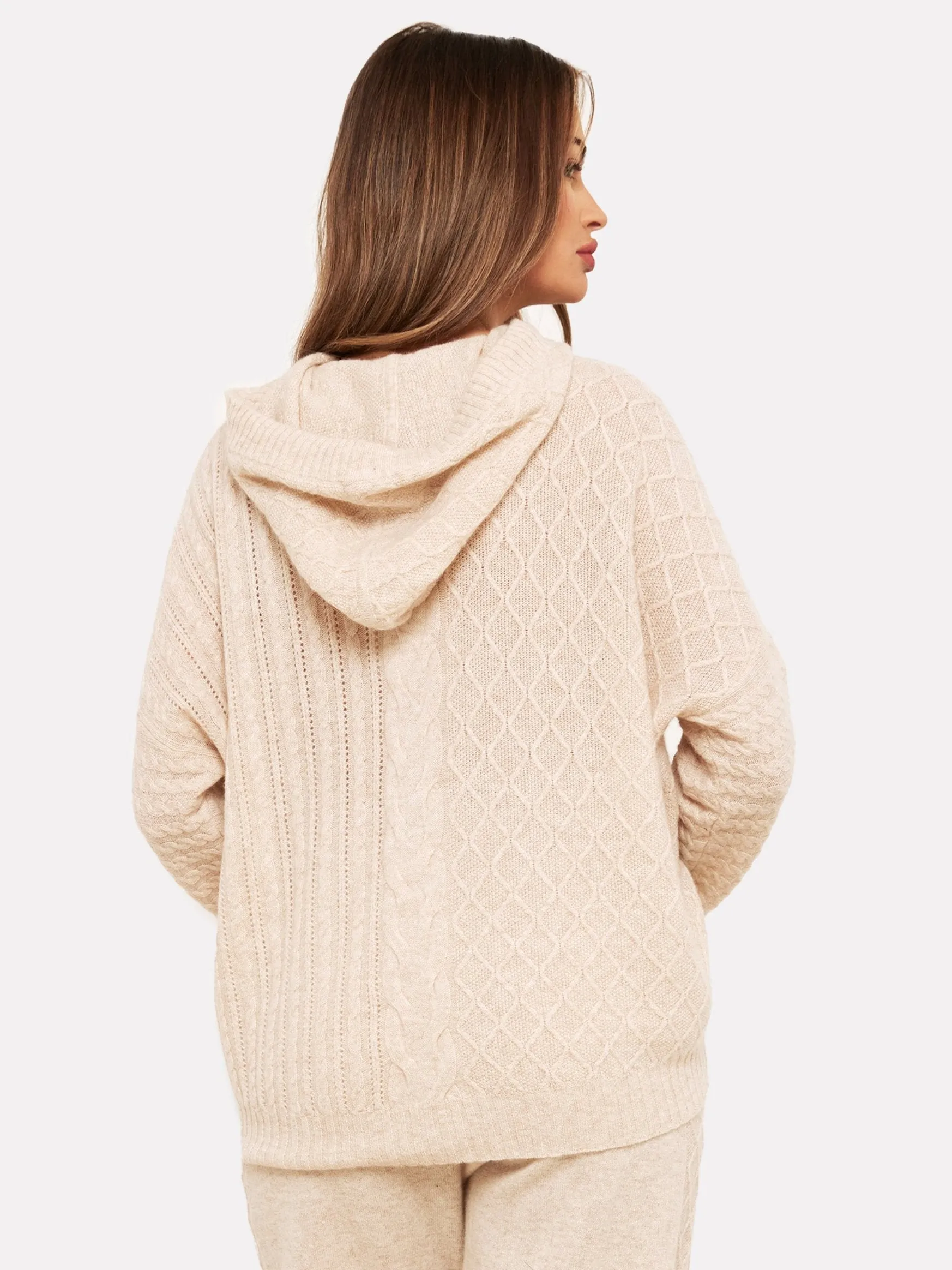 Cable Knit Cashmere Hoodie