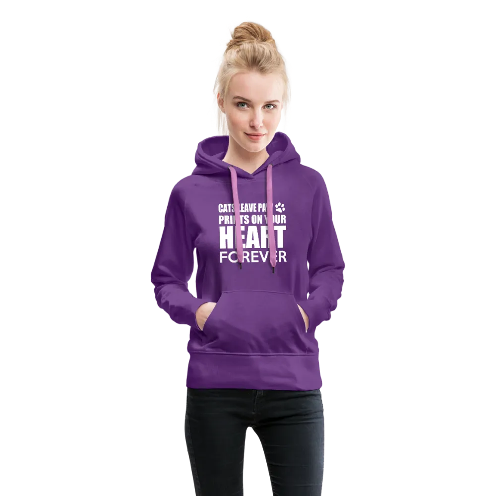 Cats Leave Paw Prints On Your Heart Forever Women’s Premium Hoodie