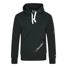 Champion Asymmetric Pocket Logo Black Hoodie