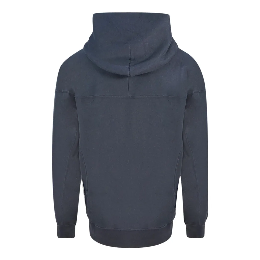 Champion Small Logo On Sleeve Navy Blue Hoodie