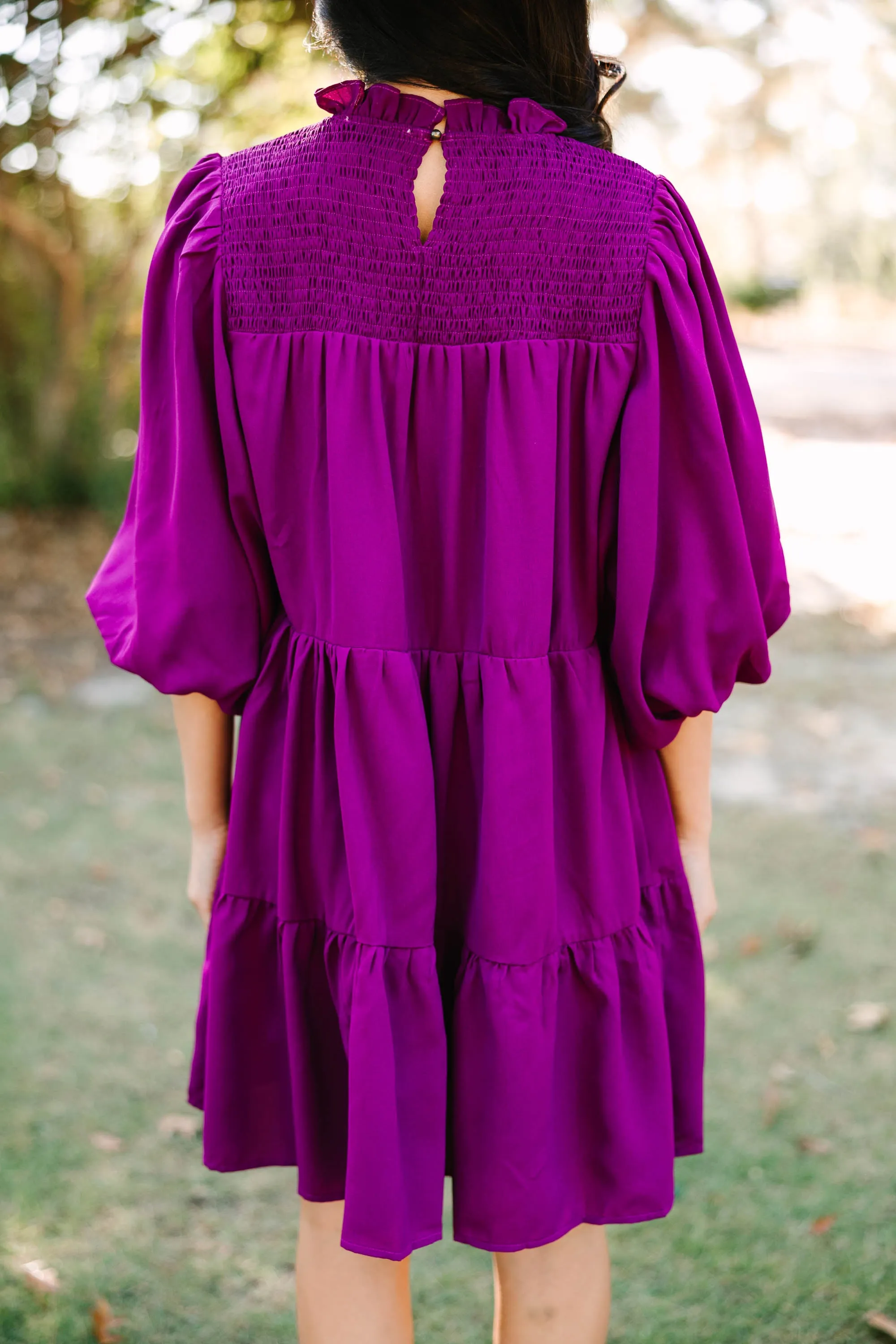 Coming Home Plum Purple Babydoll Dress