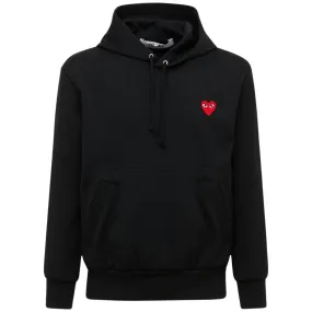 COMME DES GARÇONS PLAY RED HEART HOODIE BLACK