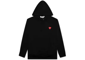 COMME DES GARÇONS PLAY RED HEART HOODIE BLACK