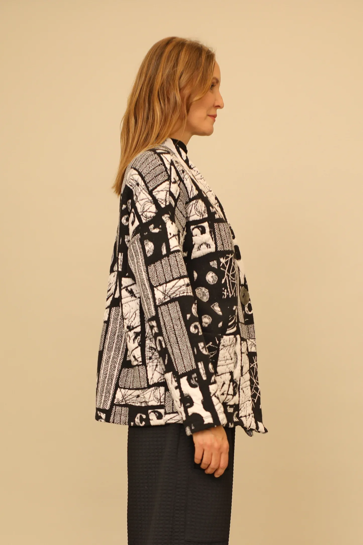 Compass Pattern Short Coat