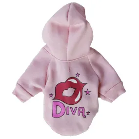 Cute Little Diva Fleece Lining Winter Hoodie For Small Dogs