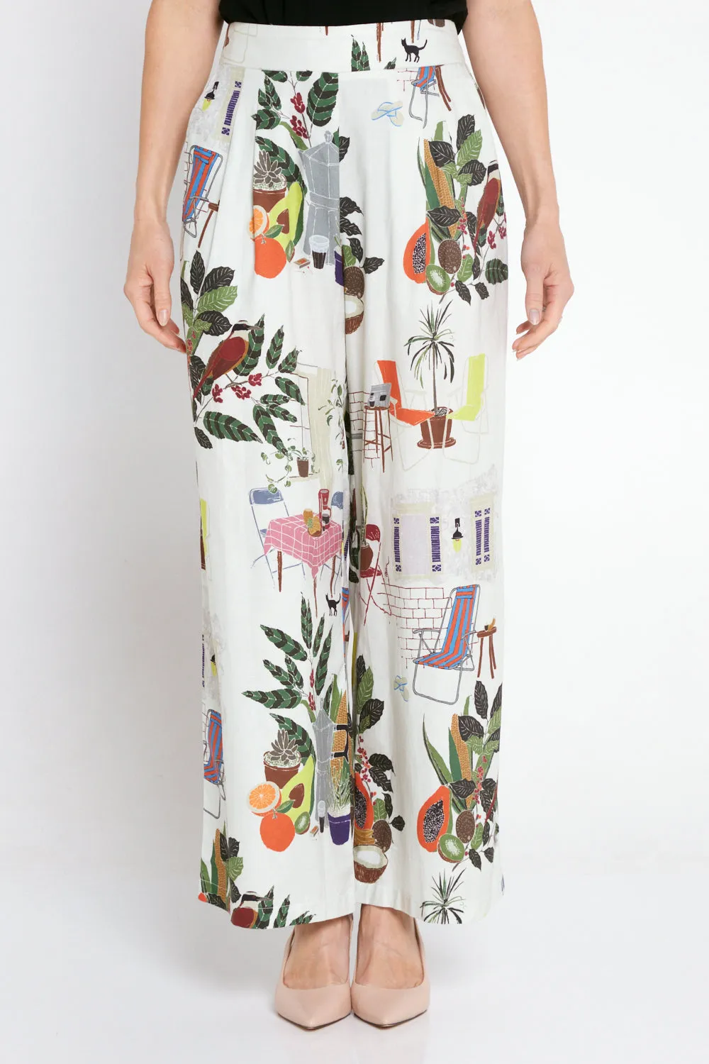 Daria Wide Leg Pants - Sage Tea Time