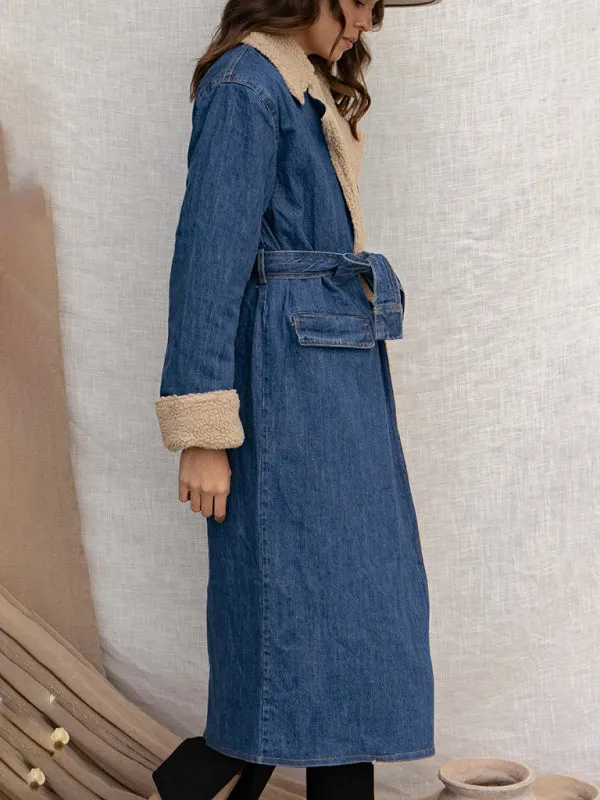 Denim Winter Coat with Plush Lining