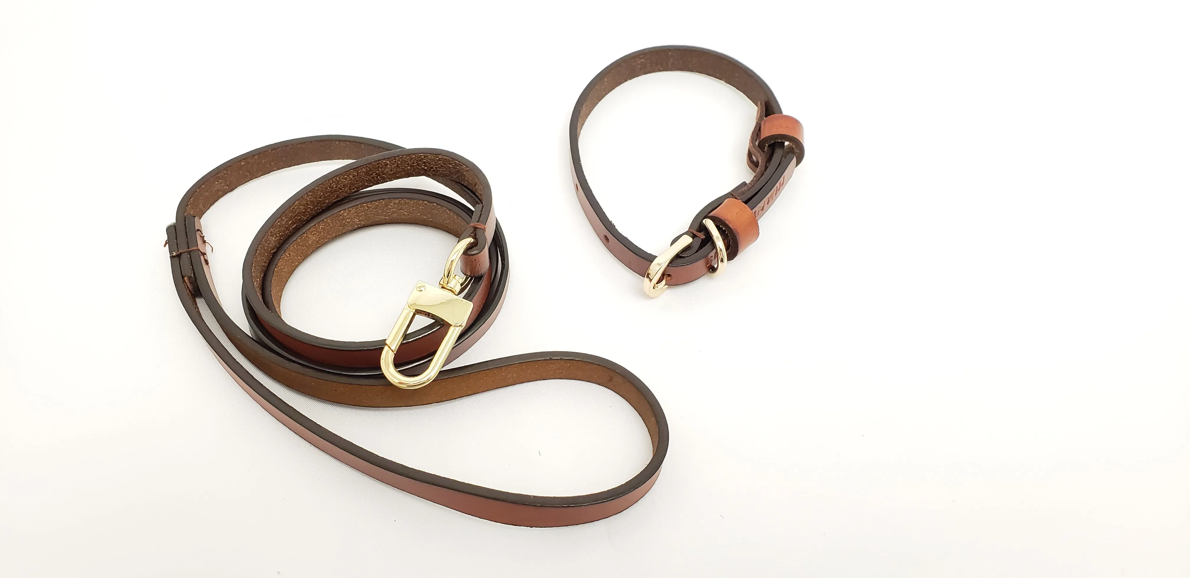 Dog Leash and Collar Set Brown - Small