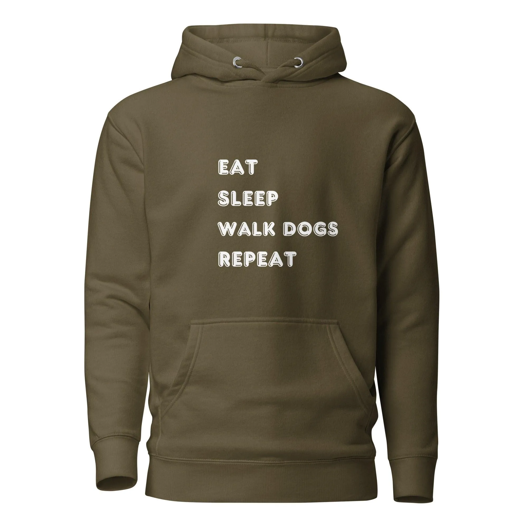 Dog Lover Premium Cotton Hoodie, Eat Sleep Walk Dogs Repeat