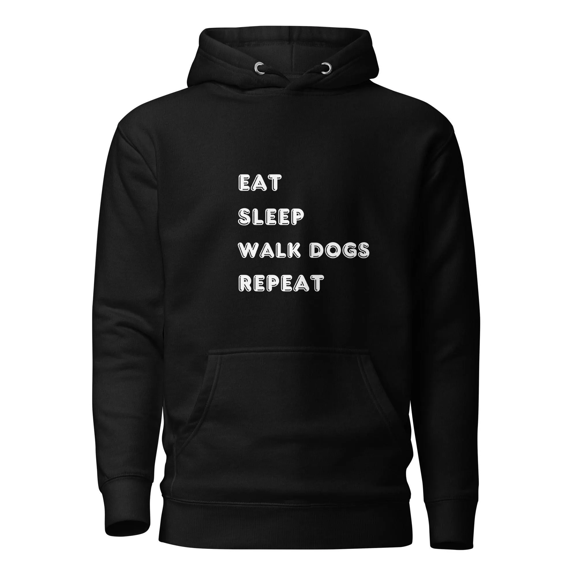 Dog Lover Premium Cotton Hoodie, Eat Sleep Walk Dogs Repeat