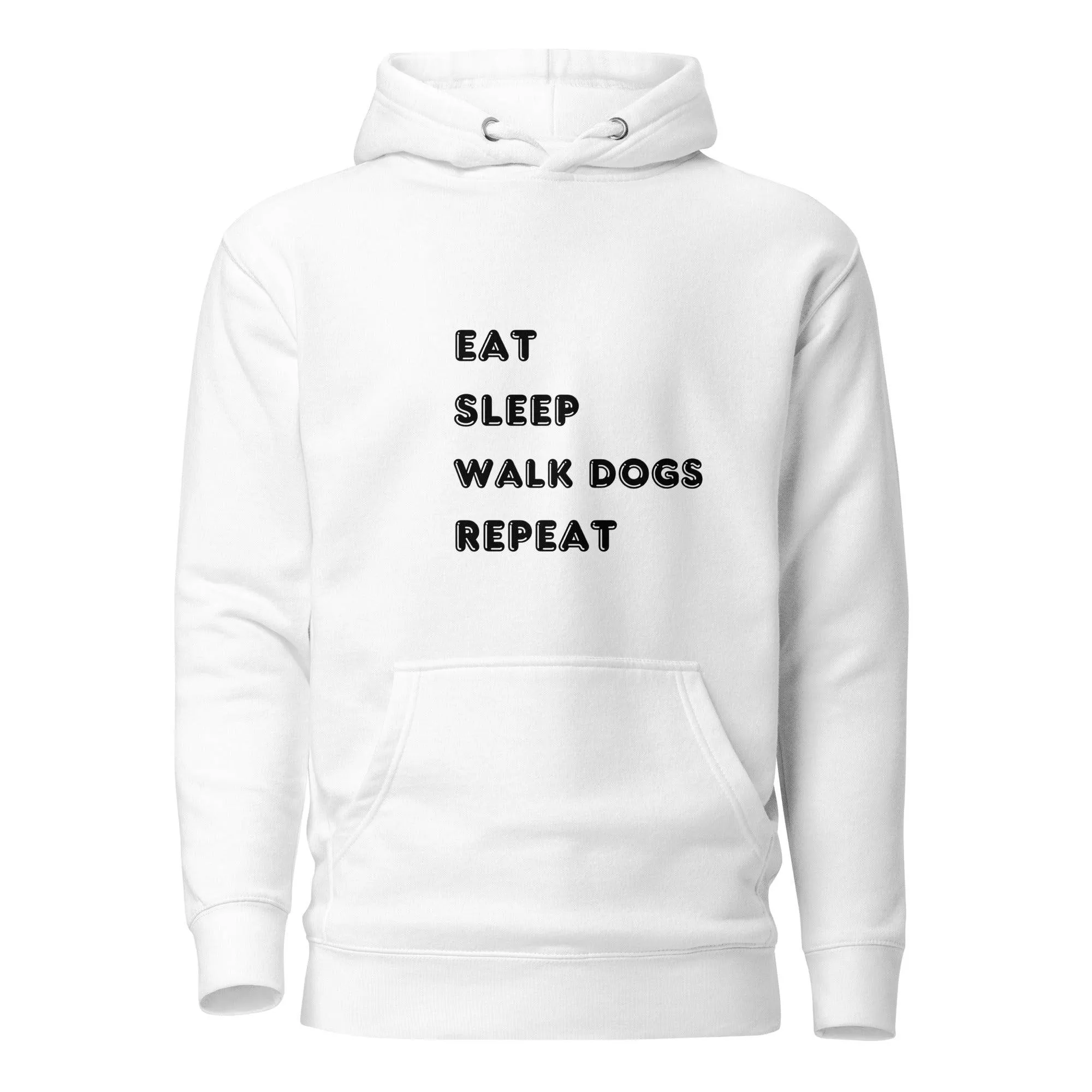 Dog Lover Premium Cotton Hoodie, Eat Sleep Walk Dogs Repeat