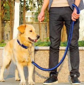 Double Strand Rope Dog Leash with Metal P Chain Buckle