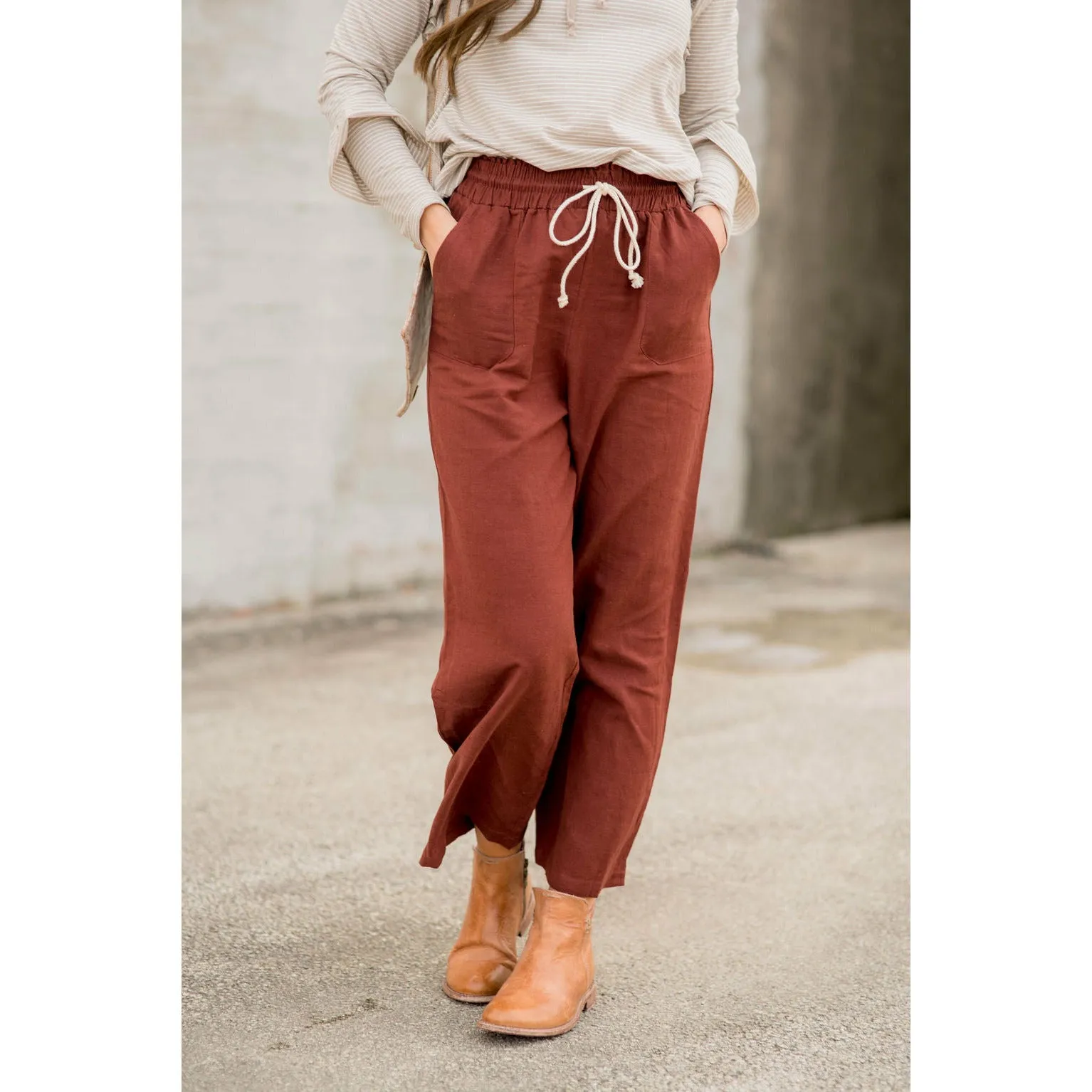 Drawstring Cinch Waist Pants