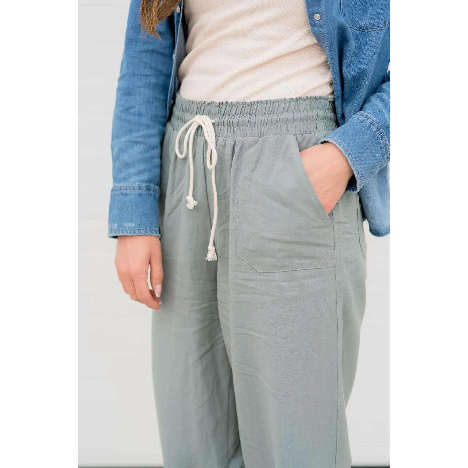 Drawstring Cinch Waist Pants