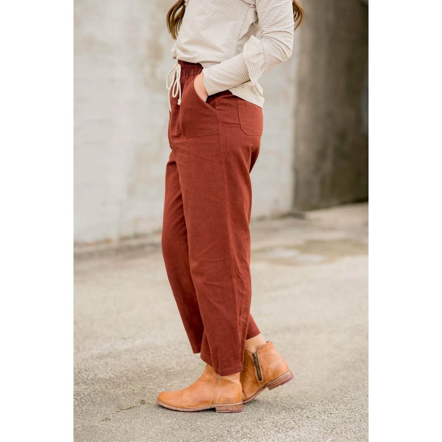 Drawstring Cinch Waist Pants