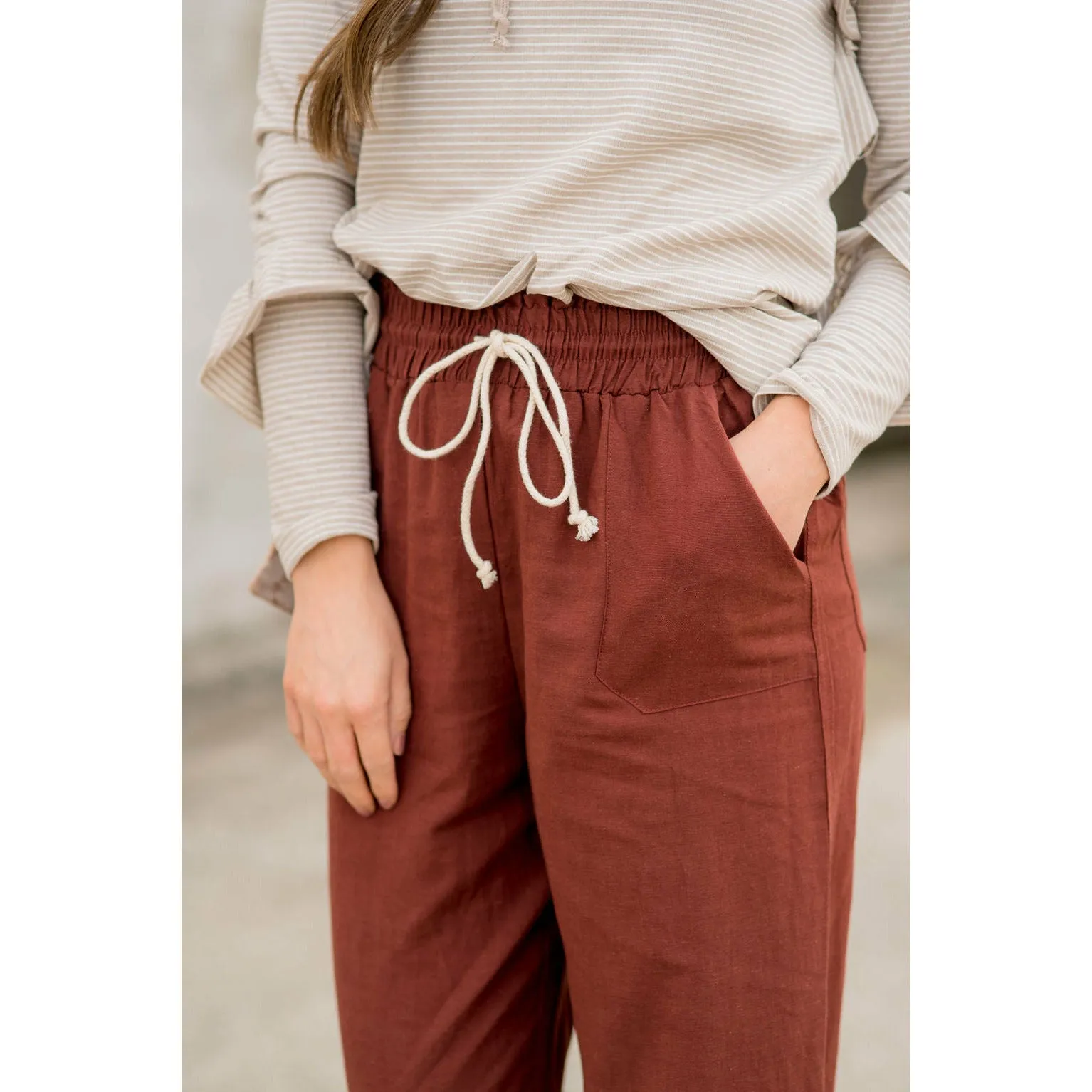 Drawstring Cinch Waist Pants