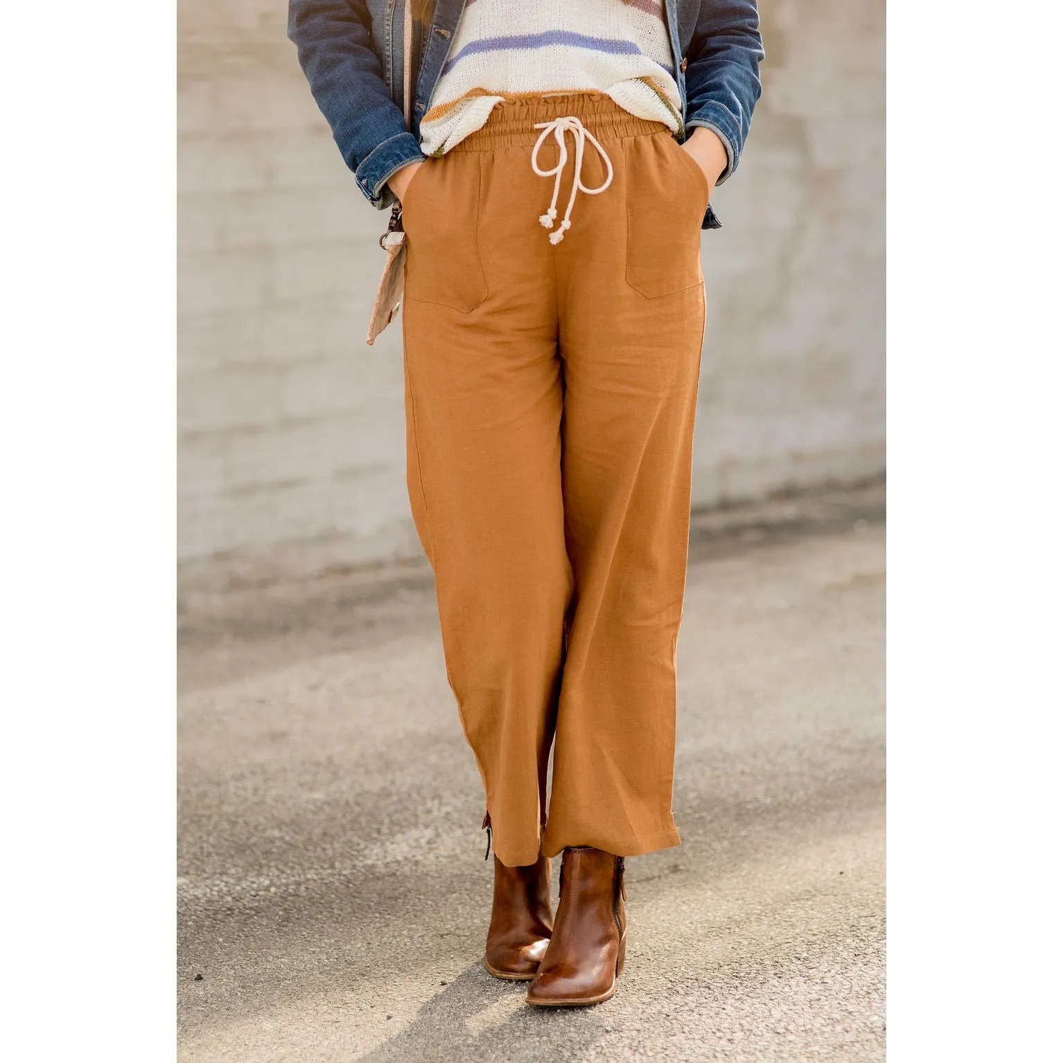 Drawstring Cinch Waist Pants