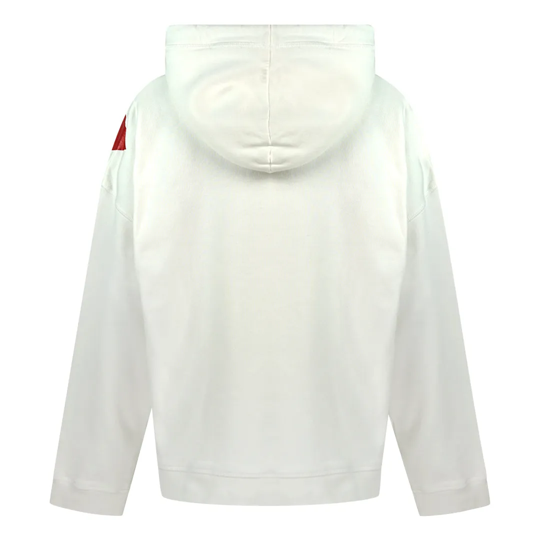 Dsquared2 Large Maple Leaf Logo Oversize White Hoodie