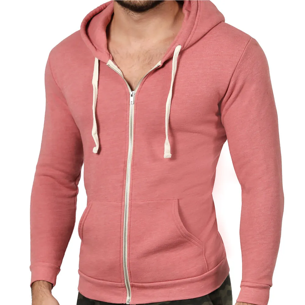 Dusty Rose Pink Full Zip Hoodie