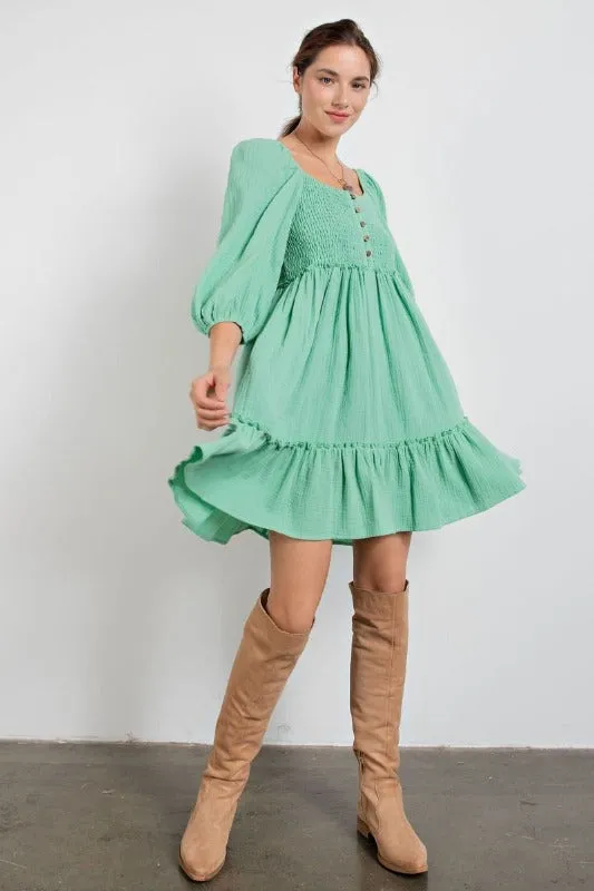 Easel Elmira Dress - Mint Green