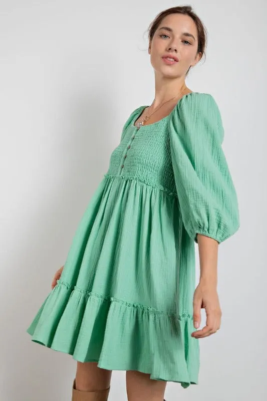 Easel Elmira Dress - Mint Green