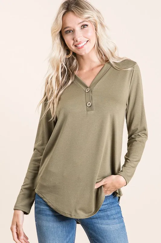 Faux Button Top