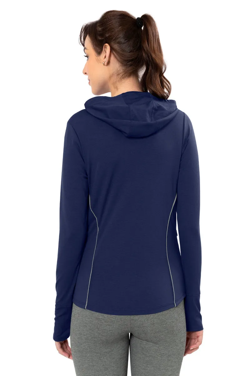 Flaunt Hoodie Full Sleeve Active Jacket - Medieval Blue