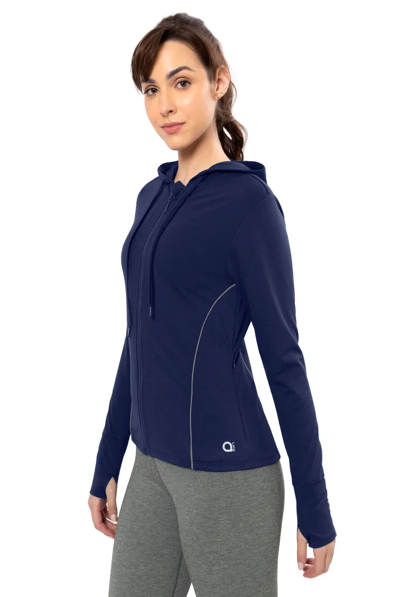 Flaunt Hoodie Full Sleeve Active Jacket - Medieval Blue