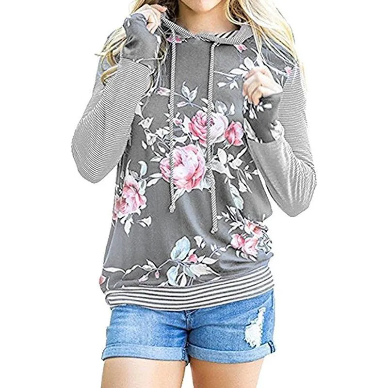 Floral Striped Hoodie