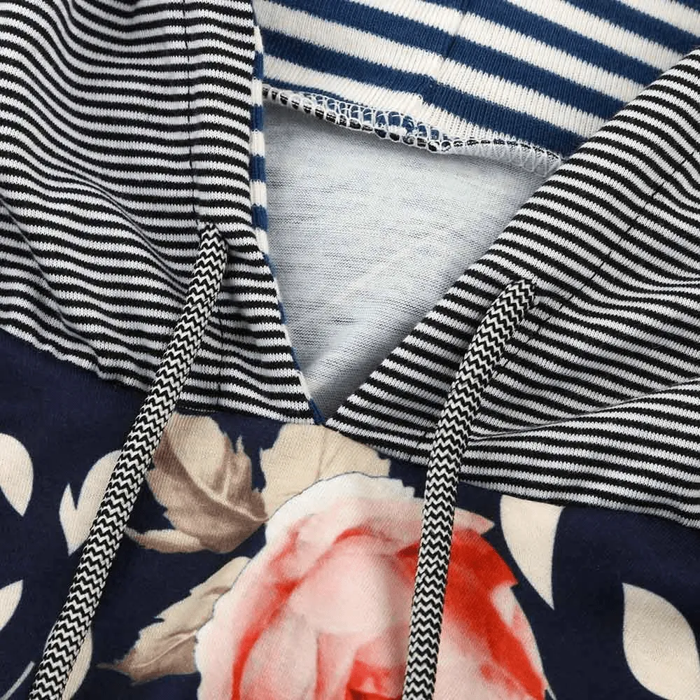 Floral Striped Hoodie