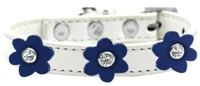 Flower Premium Collar White With Blue Flowers Size 14