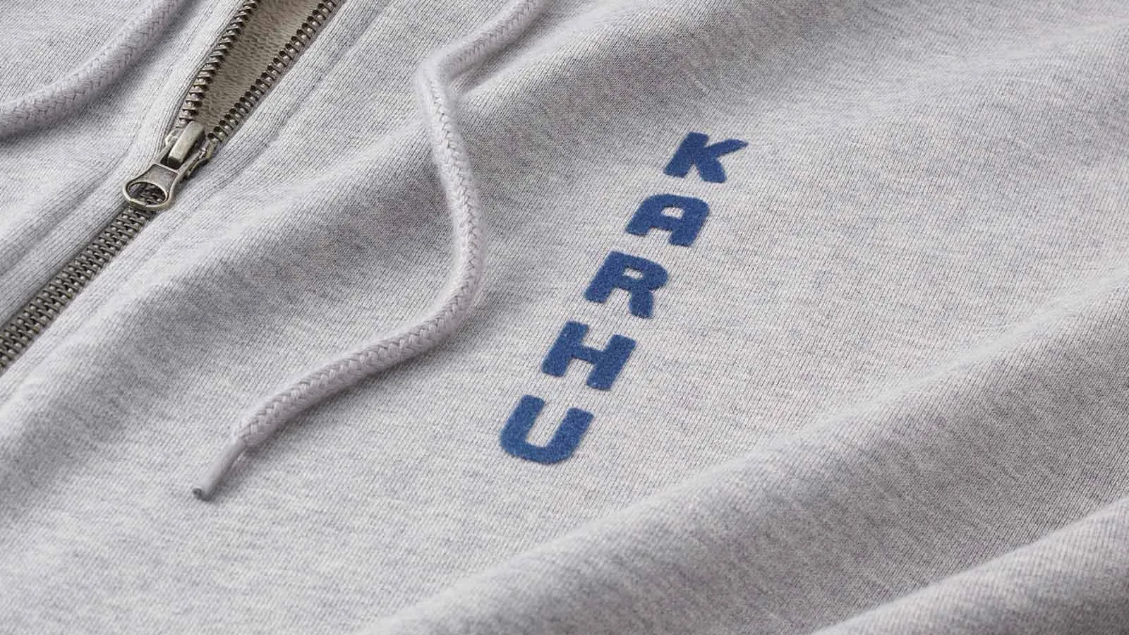 FULL ZIP HOODIE - HEATHER GREY / TRUE NAVY