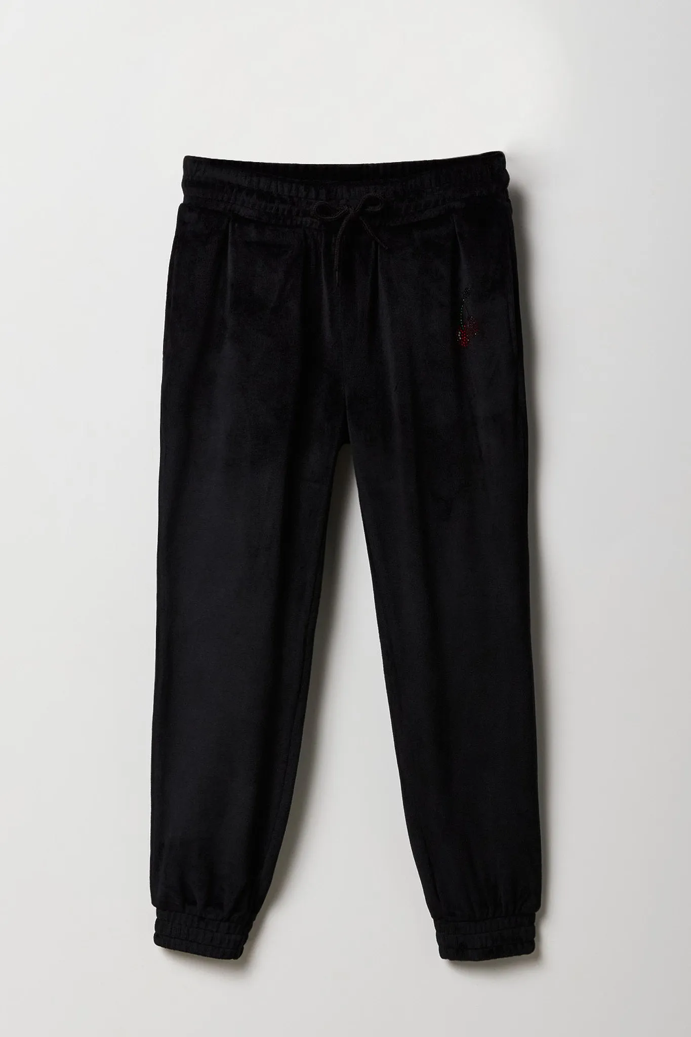 Girls Velour Rhinestone Jogger